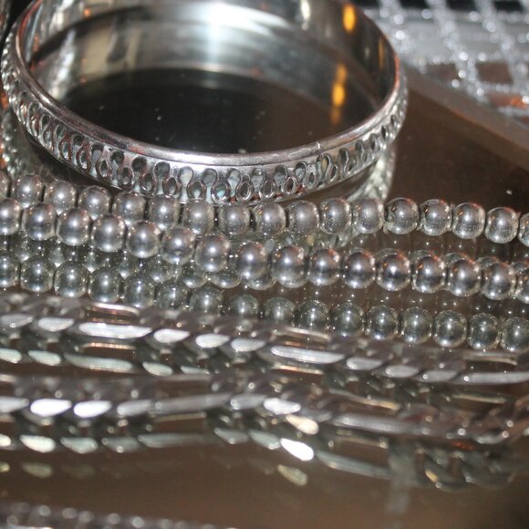 Vintage 271 Grams of 925 Sterling Silver Bracelets Necklaces Bangles More - Picture 3 of 10